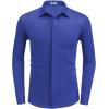imageCOOFANDY Mens Long Sleeve Wrinkle Free Shirts Casual Button Down Shirt Stretch Dress ShirtSapphire Blue