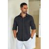 imageCOOFANDY Mens Long Sleeve Wrinkle Free Shirts Casual Button Down Shirt Stretch Dress ShirtWhite Spots Black