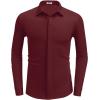 imageCOOFANDY Mens Long Sleeve Wrinkle Free Shirts Casual Button Down Shirt Stretch Dress ShirtWine Red