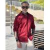 imageCOOFANDY Mens Long Sleeve Wrinkle Free Shirts Casual Button Down Shirt Stretch Dress ShirtWine Red