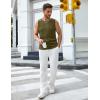 imageCOOFANDY Mens Ribbed Knit Tank Tops Casual Sleeveless Muscle Shirts Basic Undershirts TankArmy Green