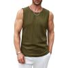 imageCOOFANDY Mens Ribbed Knit Tank Tops Casual Sleeveless Muscle Shirts Basic Undershirts TankArmy Green