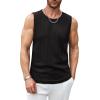 imageCOOFANDY Mens Ribbed Knit Tank Tops Casual Sleeveless Muscle Shirts Basic Undershirts TankBlack