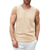 imageCOOFANDY Mens Ribbed Knit Tank Tops Casual Sleeveless Muscle Shirts Basic Undershirts TankLight Brown