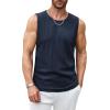 imageCOOFANDY Mens Ribbed Knit Tank Tops Casual Sleeveless Muscle Shirts Basic Undershirts TankNavy Blue