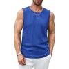 imageCOOFANDY Mens Ribbed Knit Tank Tops Casual Sleeveless Muscle Shirts Basic Undershirts TankRoyal Blue