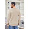 imageCOOFANDY Mens Waffle Henley Shirts Crewneck Lightweight Sweater Long Sleeve Causal Knitted Pullover T ShirtBeige