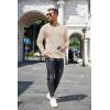 imageCOOFANDY Mens Waffle Henley Shirts Crewneck Lightweight Sweater Long Sleeve Causal Knitted Pullover T ShirtBeige