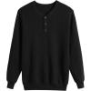 imageCOOFANDY Mens Waffle Henley Shirts Crewneck Lightweight Sweater Long Sleeve Causal Knitted Pullover T ShirtBlack