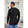 imageCOOFANDY Mens Waffle Henley Shirts Crewneck Lightweight Sweater Long Sleeve Causal Knitted Pullover T ShirtBlack