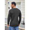 imageCOOFANDY Mens Waffle Henley Shirts Crewneck Lightweight Sweater Long Sleeve Causal Knitted Pullover T ShirtDark Grey