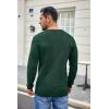 imageCOOFANDY Mens Waffle Henley Shirts Crewneck Lightweight Sweater Long Sleeve Causal Knitted Pullover T ShirtGreen