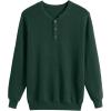 imageCOOFANDY Mens Waffle Henley Shirts Crewneck Lightweight Sweater Long Sleeve Causal Knitted Pullover T ShirtGreen