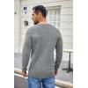 imageCOOFANDY Mens Waffle Henley Shirts Crewneck Lightweight Sweater Long Sleeve Causal Knitted Pullover T ShirtLight Grey