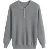 imageCOOFANDY Mens Waffle Henley Shirts Crewneck Lightweight Sweater Long Sleeve Causal Knitted Pullover T ShirtLight Grey