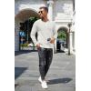 imageCOOFANDY Mens Waffle Henley Shirts Crewneck Lightweight Sweater Long Sleeve Causal Knitted Pullover T ShirtWhite