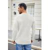 imageCOOFANDY Mens Waffle Henley Shirts Crewneck Lightweight Sweater Long Sleeve Causal Knitted Pullover T ShirtWhite