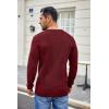 imageCOOFANDY Mens Waffle Henley Shirts Crewneck Lightweight Sweater Long Sleeve Causal Knitted Pullover T ShirtWine