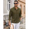 imageCOOFANDY Mens Wrinkle Free Dress Shirts Long Sleeve Untucked Shirts Casual Button Down ShirtsArmy Green