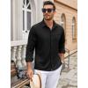 imageCOOFANDY Mens Wrinkle Free Dress Shirts Long Sleeve Untucked Shirts Casual Button Down ShirtsBlack