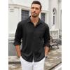 imageCOOFANDY Mens Wrinkle Free Dress Shirts Long Sleeve Untucked Shirts Casual Button Down ShirtsBlack