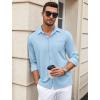 imageCOOFANDY Mens Wrinkle Free Dress Shirts Long Sleeve Untucked Shirts Casual Button Down ShirtsBlue