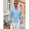 imageCOOFANDY Mens Wrinkle Free Dress Shirts Long Sleeve Untucked Shirts Casual Button Down ShirtsBlue