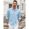 imageCOOFANDY Mens Wrinkle Free Dress Shirts Long Sleeve Untucked Shirts Casual Button Down ShirtsBlue