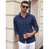 imageCOOFANDY Mens Wrinkle Free Dress Shirts Long Sleeve Untucked Shirts Casual Button Down ShirtsDark Blue