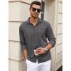 imageCOOFANDY Mens Wrinkle Free Dress Shirts Long Sleeve Untucked Shirts Casual Button Down ShirtsDark Gray