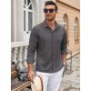 imageCOOFANDY Mens Wrinkle Free Dress Shirts Long Sleeve Untucked Shirts Casual Button Down ShirtsDark Gray