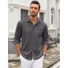 imageCOOFANDY Mens Wrinkle Free Dress Shirts Long Sleeve Untucked Shirts Casual Button Down ShirtsDark Gray