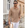 imageCOOFANDY Mens Wrinkle Free Dress Shirts Long Sleeve Untucked Shirts Casual Button Down ShirtsKhaki
