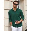 imageCOOFANDY Mens Wrinkle Free Dress Shirts Long Sleeve Untucked Shirts Casual Button Down ShirtsLake Green