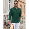 imageCOOFANDY Mens Wrinkle Free Dress Shirts Long Sleeve Untucked Shirts Casual Button Down ShirtsLake Green