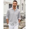 imageCOOFANDY Mens Wrinkle Free Dress Shirts Long Sleeve Untucked Shirts Casual Button Down ShirtsLight Grey