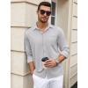 imageCOOFANDY Mens Wrinkle Free Dress Shirts Long Sleeve Untucked Shirts Casual Button Down ShirtsLight Grey