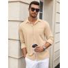 imageCOOFANDY Mens Wrinkle Free Dress Shirts Long Sleeve Untucked Shirts Casual Button Down ShirtsLight Khaki