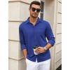 imageCOOFANDY Mens Wrinkle Free Dress Shirts Long Sleeve Untucked Shirts Casual Button Down ShirtsRoyal Blue