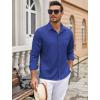 imageCOOFANDY Mens Wrinkle Free Dress Shirts Long Sleeve Untucked Shirts Casual Button Down ShirtsRoyal Blue