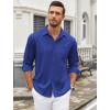 imageCOOFANDY Mens Wrinkle Free Dress Shirts Long Sleeve Untucked Shirts Casual Button Down ShirtsRoyal Blue