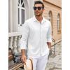 imageCOOFANDY Mens Wrinkle Free Dress Shirts Long Sleeve Untucked Shirts Casual Button Down ShirtsWhite