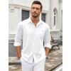 imageCOOFANDY Mens Wrinkle Free Dress Shirts Long Sleeve Untucked Shirts Casual Button Down ShirtsWhite