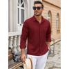 imageCOOFANDY Mens Wrinkle Free Dress Shirts Long Sleeve Untucked Shirts Casual Button Down ShirtsWine Red