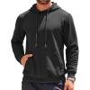 imageCOOFANDY Mens Hooded Sweatshirts Long Sleeve Casual Waffle Knit Pullover Hoodies with Kanga PocketBlack