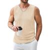 imageCOOFANDY Mens Ribbed Knit Tank Tops Casual Sleeveless Muscle Shirts Basic Undershirts TankLight Brown