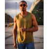 imageCOOFANDY Casual Sleeveless Shirts for Men Cotton V Neck Tank Tops Summer 2 Pack Workout Gym Muscle TeeArmy GreenDark Gray