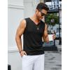 imageCOOFANDY Casual Sleeveless Shirts for Men Cotton V Neck Tank Tops Summer 2 Pack Workout Gym Muscle TeeBlack