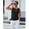 imageCOOFANDY Casual Sleeveless Shirts for Men Cotton V Neck Tank Tops Summer 2 Pack Workout Gym Muscle TeeBlack