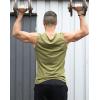 imageCOOFANDY Casual Sleeveless Shirts for Men Cotton V Neck Tank Tops Summer 2 Pack Workout Gym Muscle TeeBlackArmy Green